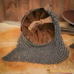 Casco Vikingo Gjermundbu De Acero Antiguo Con Forro De Cuero Auténtico Y Camaleón Remachado Calibre 16 -Armadura Ventas 2254 5