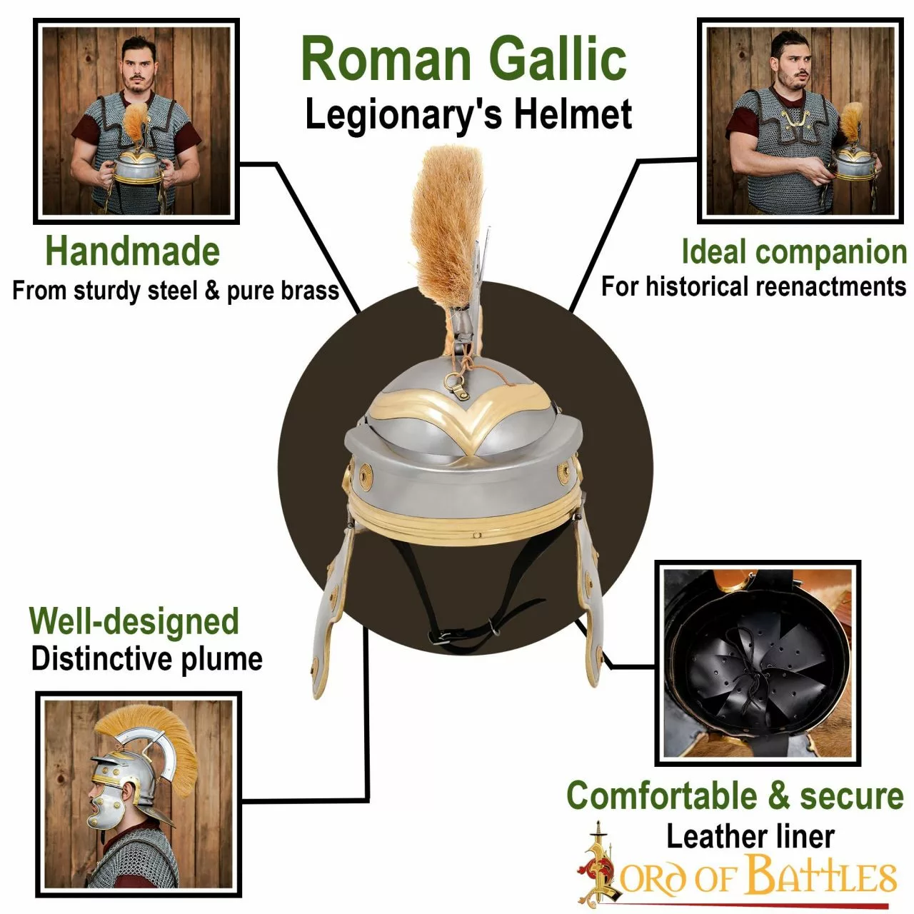 Casco De Acero De Centurión Romano Con Aditamento Y Forro De Hierro 6 Casco De Acero De Centurión Romano Con Aditamento Y Forro De Hierro - Imagen 4