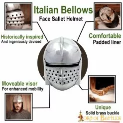 Casco Medieval Italiano De Fuelle Con Forro Acolchado -Armadura Ventas 2282 pattern1