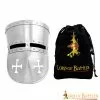 Cruzado Del Siglo XIII Caballero Templario Casco De Acero Con Forro Acolchado Calibre 16 -Armadura Ventas 2288 1 1