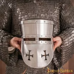 Cruzado Del Siglo XIII Caballero Templario Casco De Acero Con Forro Acolchado Calibre 16 -Armadura Ventas 2288 4 1