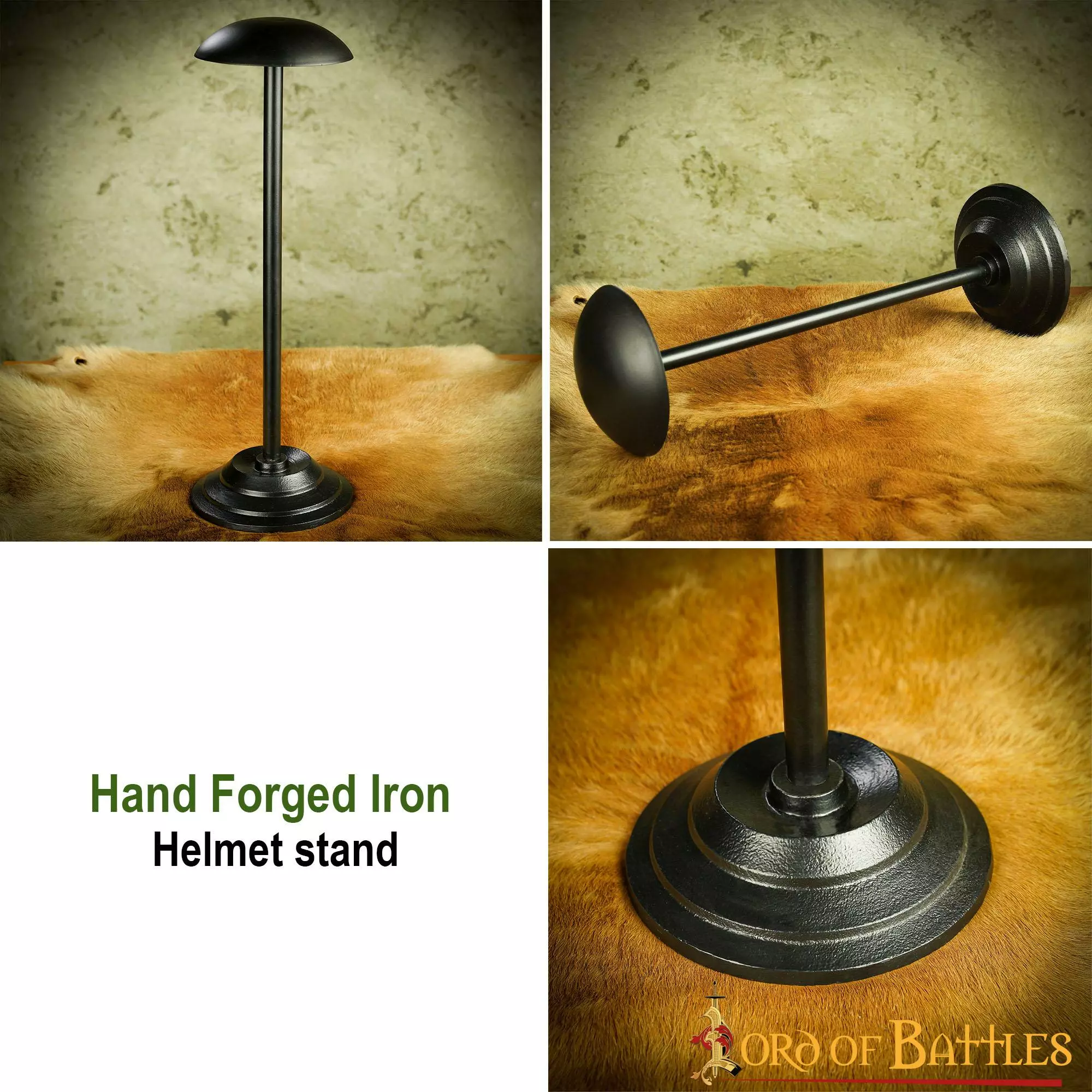 Hierro Hecho A Mano 17? Soporte De Casco Alto Para Cascos Sin Aventail 7 Hierro Hecho A Mano 17? Soporte De Casco Alto Para Cascos Sin Aventail - Imagen 5