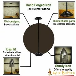 Hierro Hecho A Mano 25″ Alto Casco Soporte Para Cascos Con O Sin Aventail -Armadura Ventas 2302 pattern 1 1