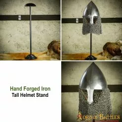 Hierro Hecho A Mano 25″ Alto Casco Soporte Para Cascos Con O Sin Aventail -Armadura Ventas 2302pattern 2