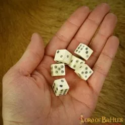Juego De 6 Dados De Hueso Con Puntas Incrustadas Accesorio Artesanal De Hueso Auténtico -Armadura Ventas 25105 6pc 0007 Group 2 copy