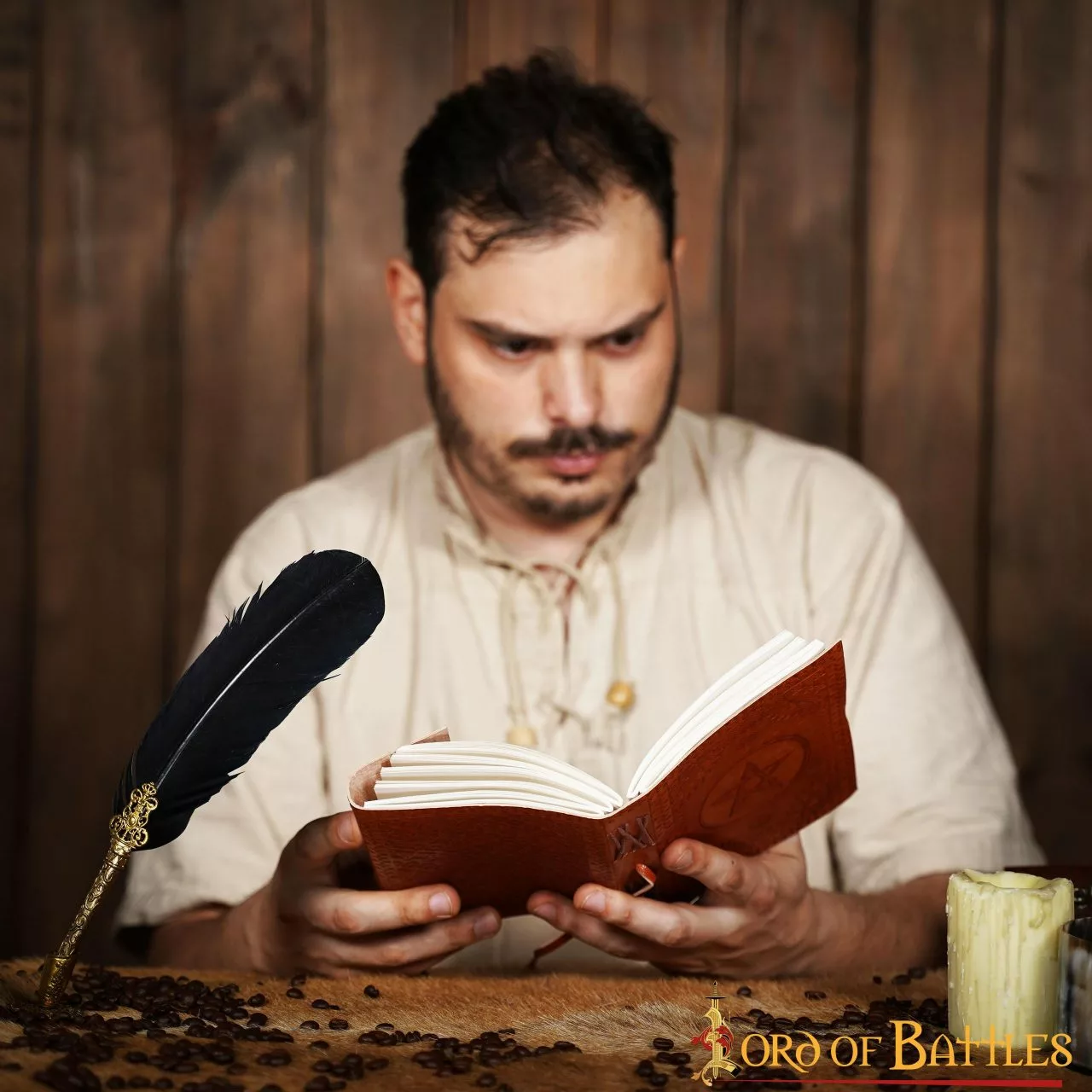 Diario Medieval Pentagrama Notas De Diario De Cuero Auténtico Hecho A Mano 8 Diario Medieval Pentagrama Notas De Diario De Cuero Auténtico Hecho A Mano - Imagen 6