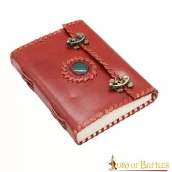 Diario Medieval Con Piedra Incrustada Hecho A Mano Diario De Notas En Piel Genuina