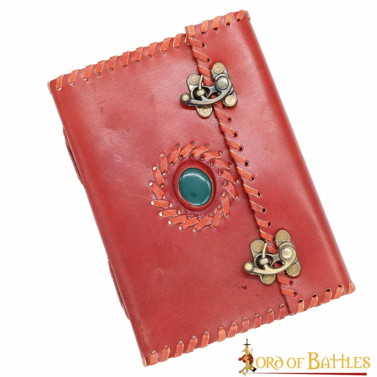 Diario Medieval Con Piedra Incrustada Hecho A Mano Diario De Notas En Piel Genuina 4 Diario Medieval Con Piedra Incrustada Hecho A Mano Diario De Notas En Piel Genuina - Imagen 2