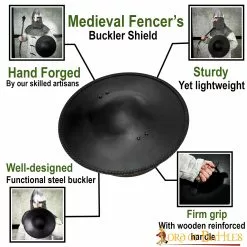 Broquel Medieval De Acero Ennegrecido Escudo De Acero Funcional 11 Broquel Medieval De Acero Ennegrecido Escudo De Acero Funcional -Armadura Ventas 25145 pattern 1