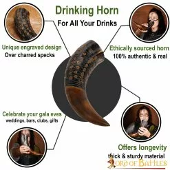 Beber Cuerno De Buey Diseños Grabados Con Motas Carbonizadas Cuerno De Buey Auténtico -Armadura Ventas 25164 1 1 1