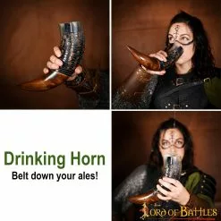 Beber Cuerno De Buey Diseños Grabados Con Motas Carbonizadas Cuerno De Buey Auténtico -Armadura Ventas 25164 2