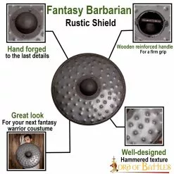 Escudo De Bárbaro De Fantasía Con Textura Martillada Rústica Para Disfraz De Guerrero De Fantasía -Armadura Ventas 25175 pattern2 1