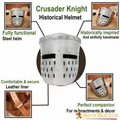 Casco De Acero Con Cubo Histórico Crusader Knight -Armadura Ventas 25178PL16 pattern1
