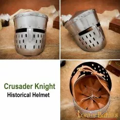 Casco De Acero Con Cubo Histórico Crusader Knight -Armadura Ventas 25178PL16 pattern2