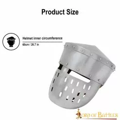 Casco De Acero Con Cubo Histórico Crusader Knight -Armadura Ventas 25178PL16 3