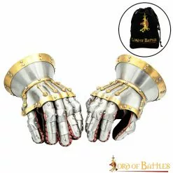 Guanteletes Medievales Del Barón Del Siglo XIV Con Reloj De Arena Calibre 16