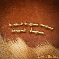 Juego De 5 Decoraciones Medievales Tardías De Latón Macizo Para Cuero -Armadura Ventas 25197 5pcs 5