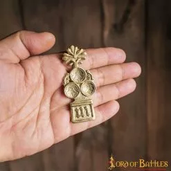 Broche Medieval De Latón Macizo Con Trébol Para Cinturón Accesorio Totalmente Funcional -Armadura Ventas 25198 4