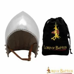 Casco Bascinet Con Forro Acolchado Y Correa De Barbilla De Cuero Calibre 16