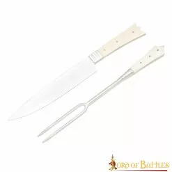Cubertería Medieval Cuchillo Y Tenedor Acero Inoxidable Con Mango De Hueso 10 Cubertería Medieval Cuchillo Y Tenedor Acero Inoxidable Con Mango De Hueso -Armadura Ventas 25210 2
