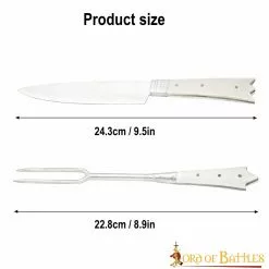 Cubertería Medieval Cuchillo Y Tenedor Acero Inoxidable Con Mango De Hueso 11 Cubertería Medieval Cuchillo Y Tenedor Acero Inoxidable Con Mango De Hueso -Armadura Ventas 25210 3