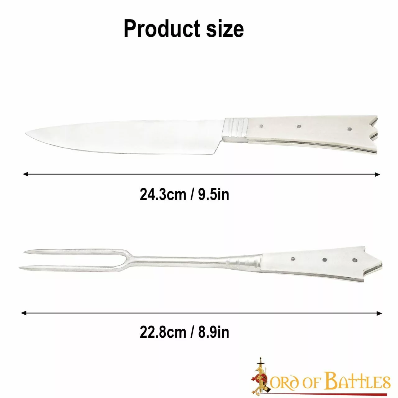 Cubertería Medieval Cuchillo Y Tenedor Acero Inoxidable Con Mango De Hueso 6 Cubertería Medieval Cuchillo Y Tenedor Acero Inoxidable Con Mango De Hueso - Imagen 4