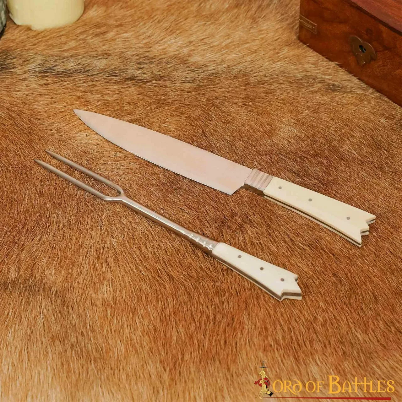 Cubertería Medieval Cuchillo Y Tenedor Acero Inoxidable Con Mango De Hueso 3 Cubertería Medieval Cuchillo Y Tenedor Acero Inoxidable Con Mango De Hueso