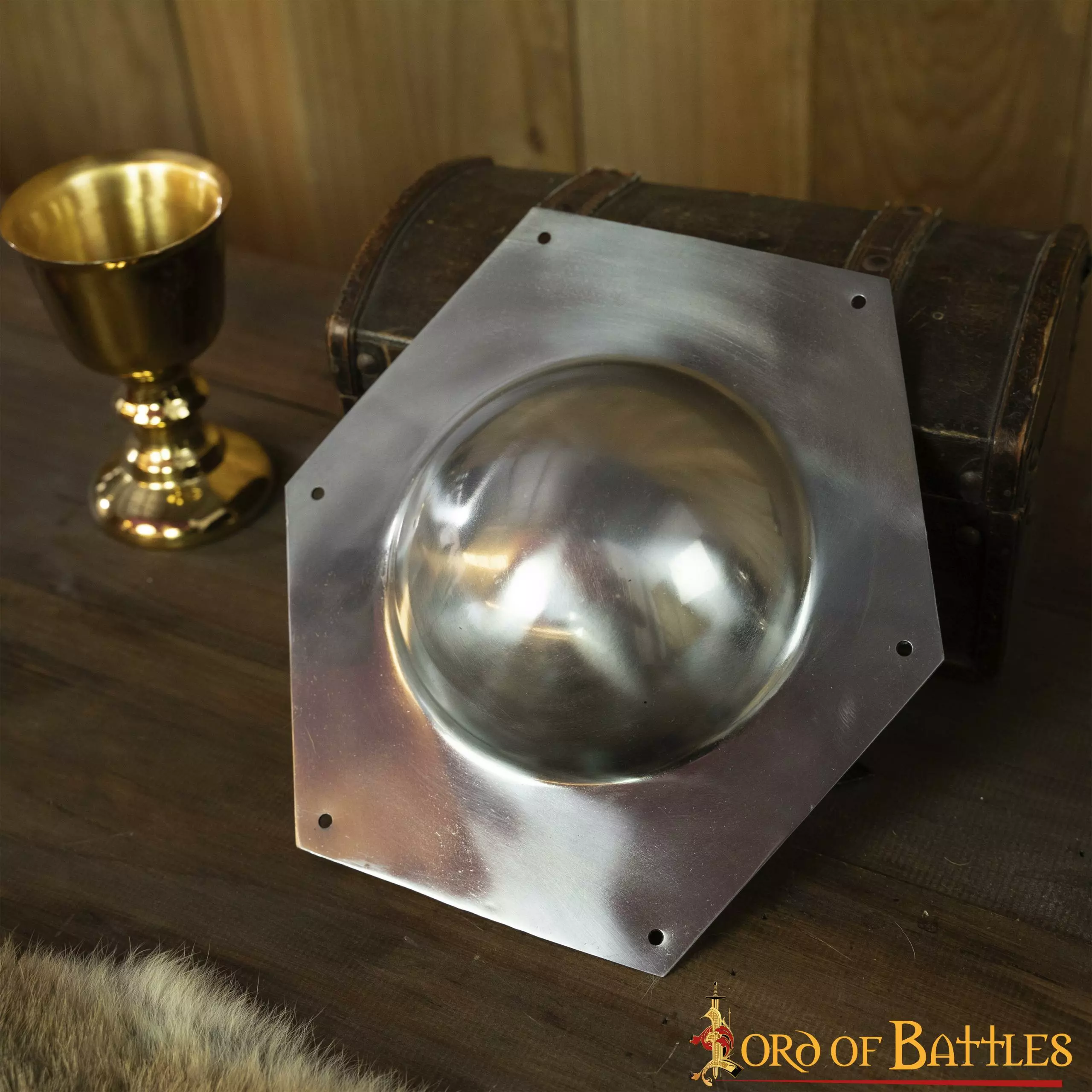 Escudo Romano Jefe Para Scutum Rectangular Hecho A Mano Umbo De Acero 6 Escudo Romano Jefe Para Scutum Rectangular Hecho A Mano Umbo De Acero - Imagen 4