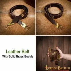 Cinturón De Cuero De Caballero Gótico Con Detalles Ornamentados De Latón Puro -Armadura Ventas 25266 CBR 2