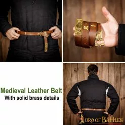 Cinturón Medieval De Cuero Con Hebilla Y Capucha De Latón Puro 12 Cinturón Medieval De Cuero Con Hebilla Y Capucha De Latón Puro -Armadura Ventas 25268CBR pattern 2