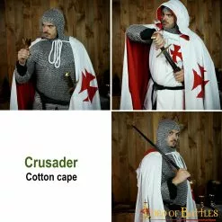 Cruzado Medieval Capa De Algodón Con Capucha -Armadura Ventas 25271 pattern2
