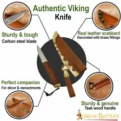Auténtico Cuchillo Vikingo Con Funda De Cuero Auténtico -Armadura Ventas 25291CBR pattern 1 1