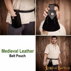 Riñonera Medieval De Cuero Con Cierre De Botón De Cuerno Auténtico 12 Riñonera Medieval De Cuero Con Cierre De Botón De Cuerno Auténtico -Armadura Ventas 25312BK pattern 2