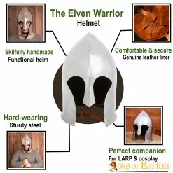 Casco De Guerrero Elfo Con Forro De Cuero Para LARP Y Cosplay Calibre 16 11 Casco De Guerrero Elfo Con Forro De Cuero Para LARP Y Cosplay Calibre 16 -Armadura Ventas 25323 pattern1 1