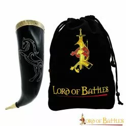 Cuerno Para Beber De Semental Con Accesorios De Latón Macizo Puro Cuerno De Buey Auténtico