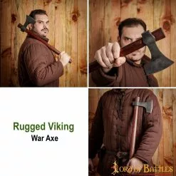 Hacha Vikinga Con Cabeza De Acero Al Carbono Forjada A Mano -Armadura Ventas 25331 pattern 2