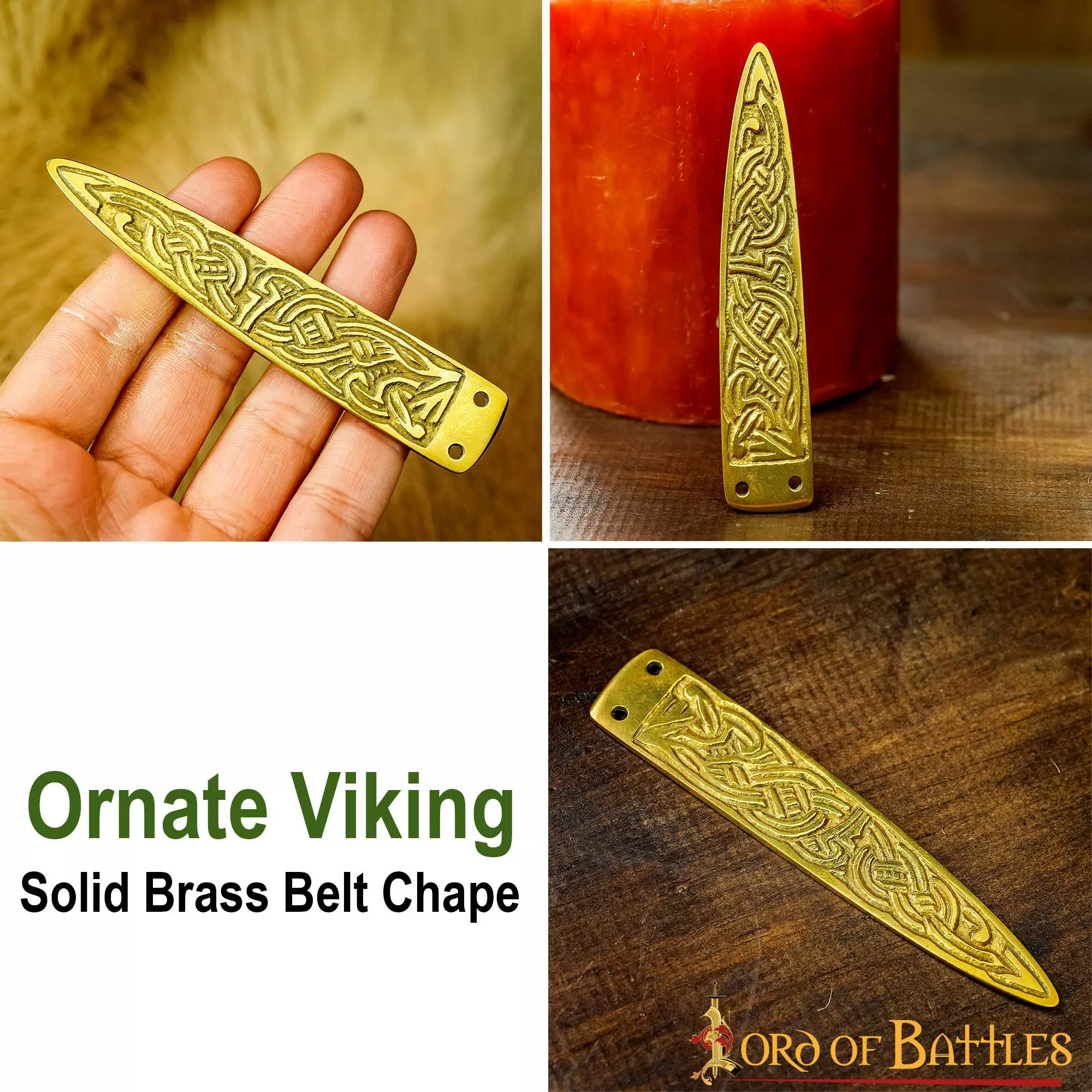 Cinturón De Latón Macizo Con Nudos Celtas Chape Accesorio Funcional Para Ropa 6 Cinturón De Latón Macizo Con Nudos Celtas Chape Accesorio Funcional Para Ropa - Imagen 4