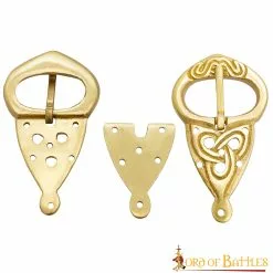 Hebilla De Cinturón Vikinga Con Placa Posterior Nudos Celtas Latón Puro Juego De 5 -Armadura Ventas 25339 2 1