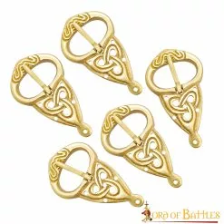 Hebilla De Cinturón Vikinga Con Placa Posterior Nudos Celtas Latón Puro Juego De 5 -Armadura Ventas 25339 4 1