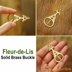 Hebilla De Cinturón De Latón Puro Con Flor De Lis De La Alta Edad Media -Armadura Ventas 25341 pattern 2 1