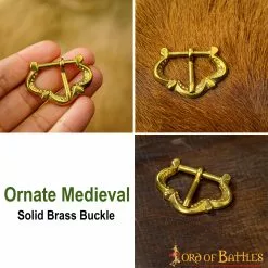 Hebilla De Cinturón Medieval Pequeña De Latón Puro Juego Funcional De 5 -Armadura Ventas 25342 5pcs pattern 2