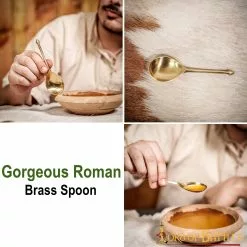 Cuchara Romana Cubertería Funcional De Latón Macizo Puro Juego De Dos Piezas -Armadura Ventas 25356 pattern 2