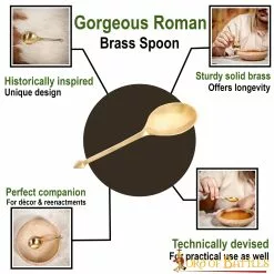 Cuchara Romana Cubertería Funcional De Latón Macizo Puro Juego De Dos Piezas -Armadura Ventas 25356 pattern1