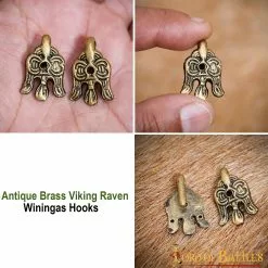 Set De 2 Ganchos Para Cuervo Vikingas Winingas De Latón Antiguo -Armadura Ventas 25398 2PCS pattern2