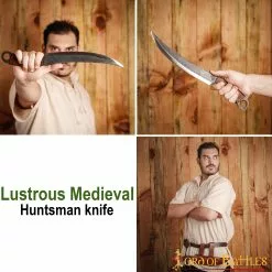 Cuchillo Medieval De Cazador Forjado A Mano Con Funda De Cuero Auténtico -Armadura Ventas 25406 pattern 2