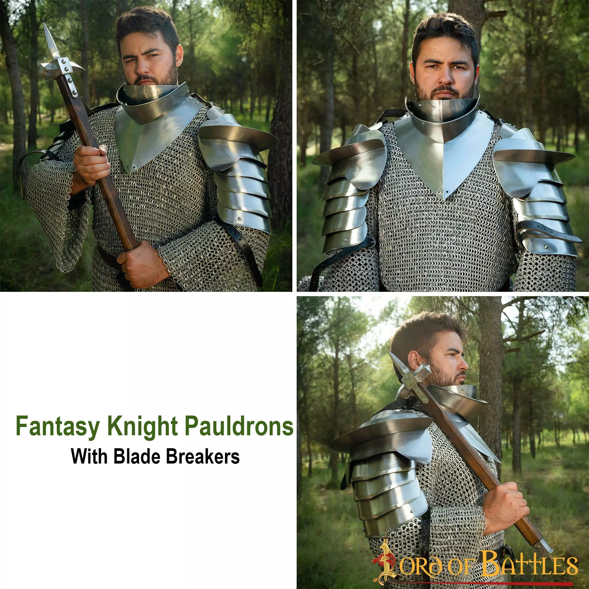 Fantasy Knight Pauldrons Con Rompehojas Calibre 18 8 Fantasy Knight Pauldrons Con Rompehojas Calibre 18 - Imagen 6