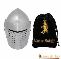 Casco Bascinet Medieval De Visera Completa Calibre 14 -Armadura Ventas 25426PL14 1 3