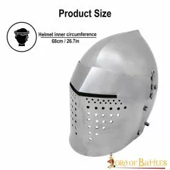 Casco Bascinet Medieval De Visera Completa Calibre 14 -Armadura Ventas 25426PL14 3 1