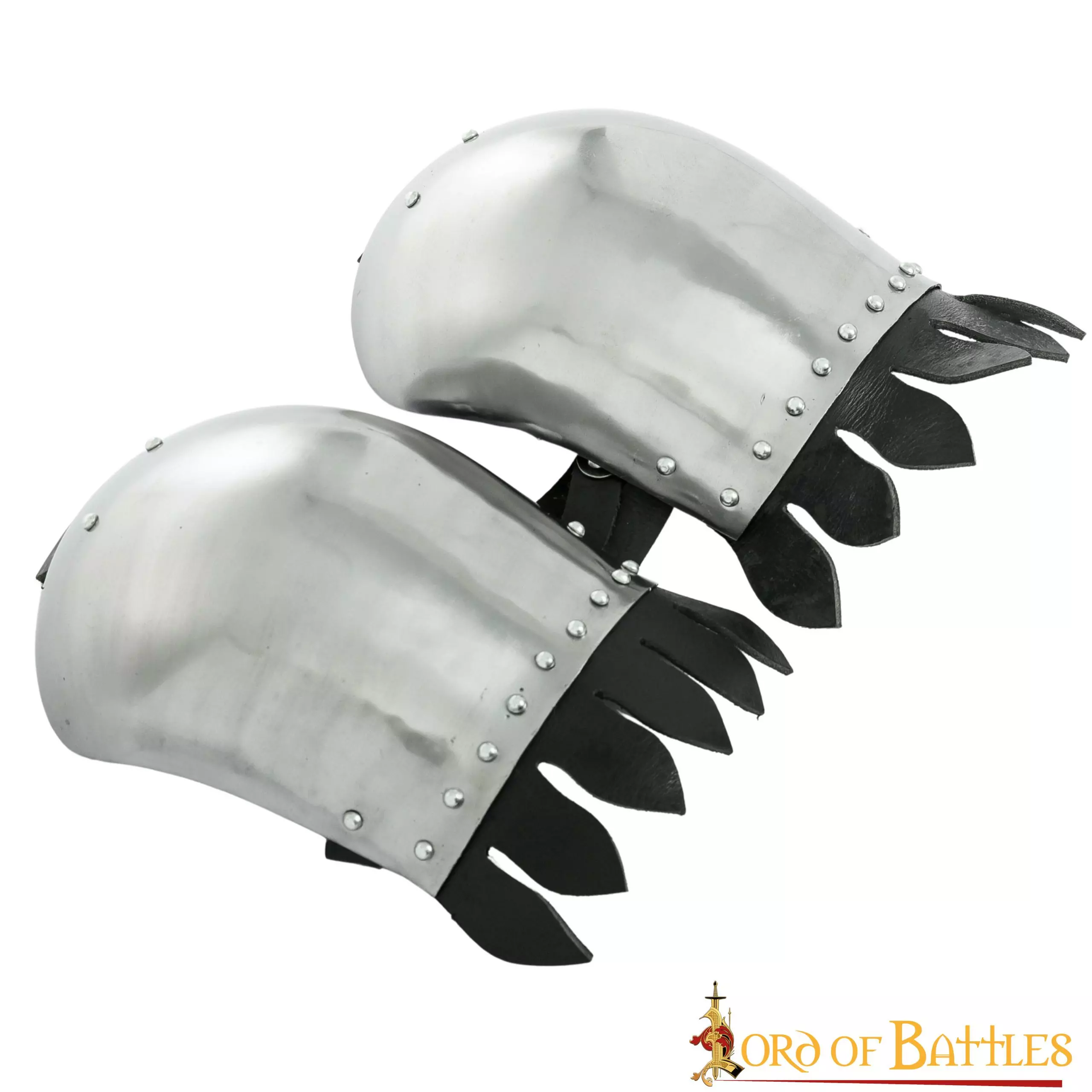 Spaulders Medievales Con Elegantes Bordes De Cuero Calibre 16 4 Spaulders Medievales Con Elegantes Bordes De Cuero Calibre 16 - Imagen 2