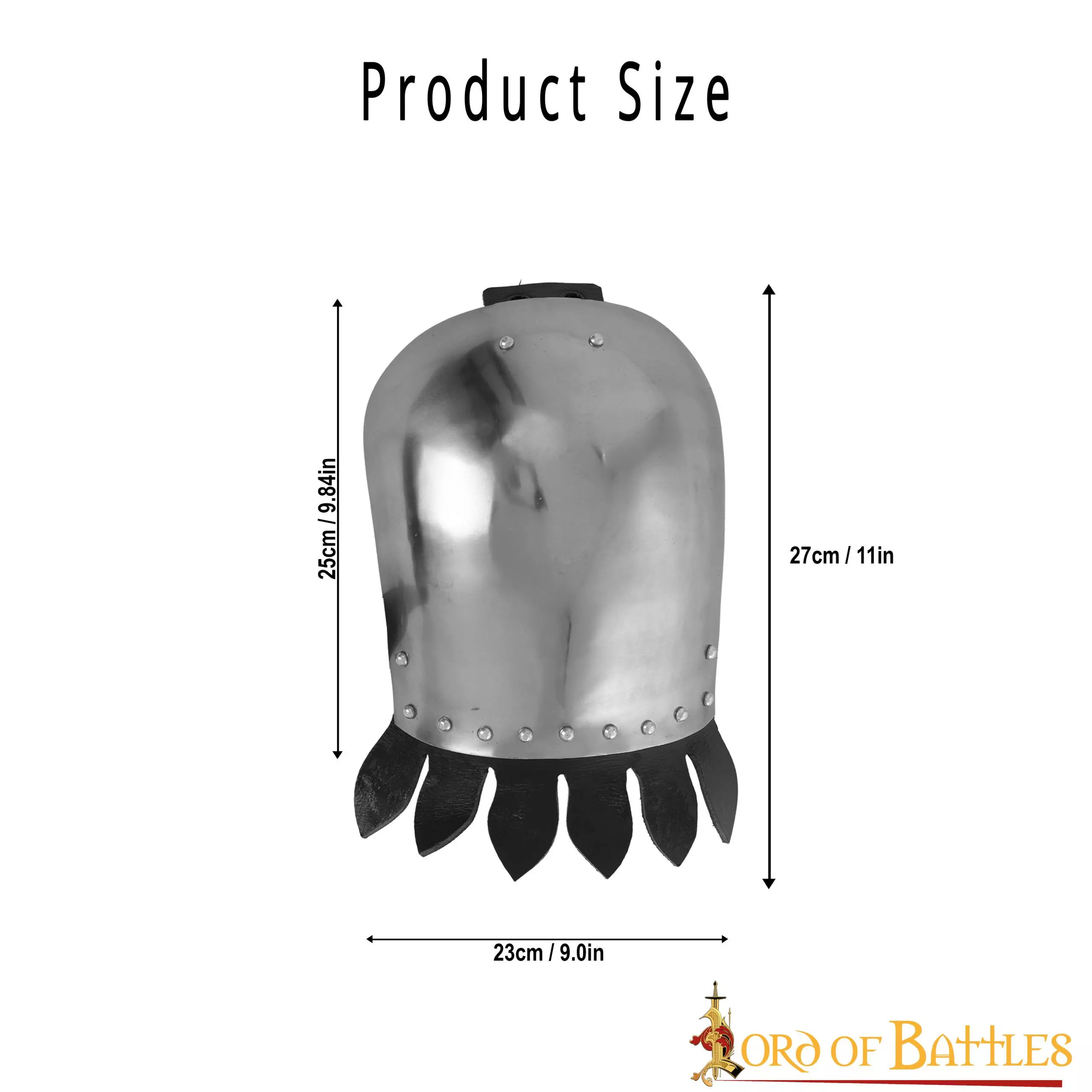 Spaulders Medievales Con Elegantes Bordes De Cuero Calibre 16 5 Spaulders Medievales Con Elegantes Bordes De Cuero Calibre 16 - Imagen 3
